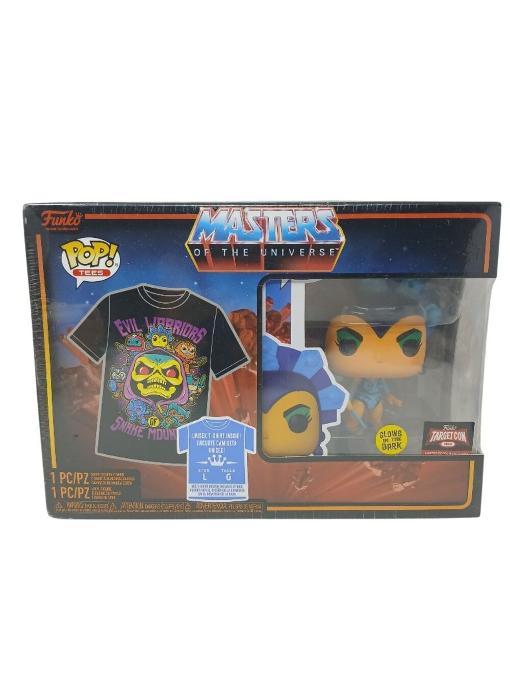 Funko Pop Tees Large Gift Box MOTU Evil-Lyn GITD Target Con 2022 New Sealed #SB2